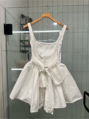 Lucy in the Sky White Square-Neck Fit-and-Flare Mini Dress